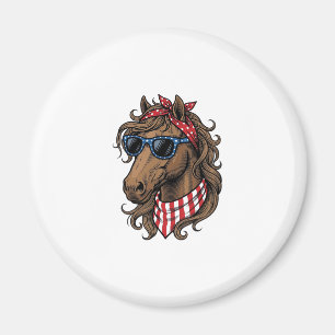 Patriotisches Pferdekopf-Vektor-Shirt-Design_1 Magnet