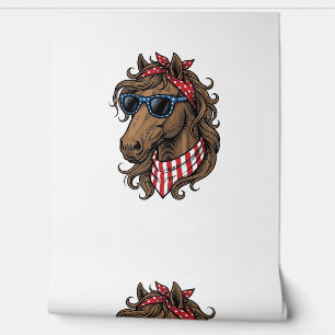 Patriotisches Pferdekopf-Vektor-Shirt-Design_1 Tapete