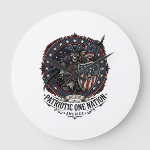 Patriotisches Phantom Patriot Horror Monster Patri Große Wanduhr