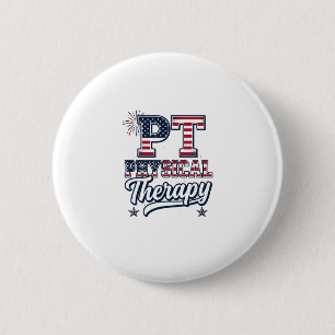 Patriotisches Physiotherapie Vintage PT-Shirt-Desi Button