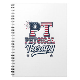Patriotisches Physiotherapie Vintage PT-Shirt-Desi Notizblock