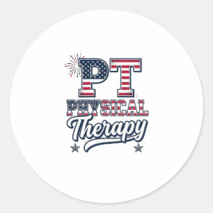 Patriotisches Physiotherapie Vintage PT-Shirt-Desi Runder Aufkleber