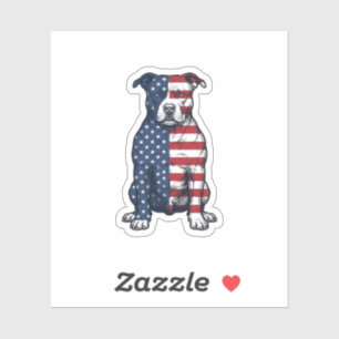 Patriotisches Pit Bull Vintage Gravur Vektor Desig Aufkleber