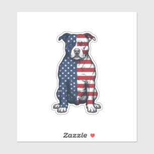 Patriotisches Pit Bull Vintage-Gravur-Vektordesign Aufkleber