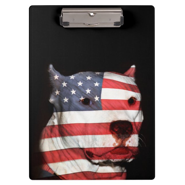 Patriotisches pitbull klemmbrett (Vorderseite)