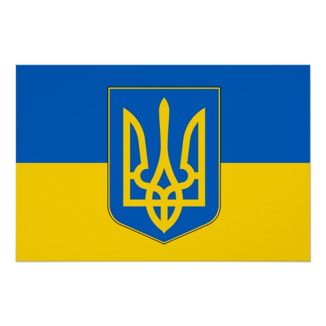 Patriotisches Plakat mit der Flagge der Ukraine Poster (Vorderseite)