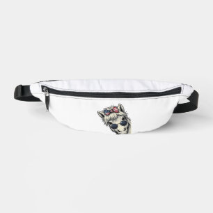 Patriotisches Pony mit Sonnenbrille Vintage-Vektor Bauchtasche