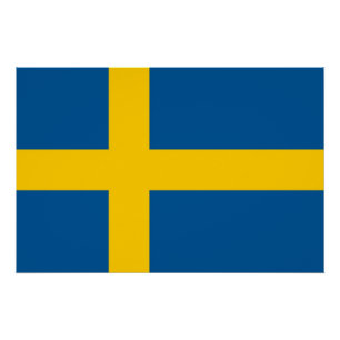 Patriotisches Poster mit der Flagge Schwedens