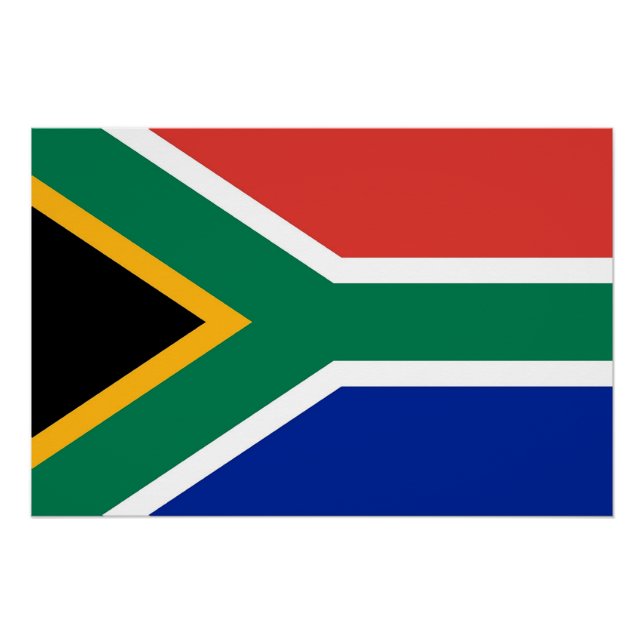 Patriotisches Poster mit der Flagge Südafrikas (Vorderseite)
