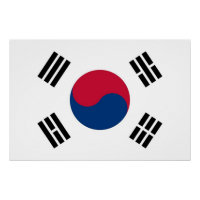 Patriotisches Poster mit der Flagge Südkoreas