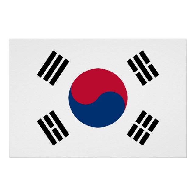 Patriotisches Poster mit der Flagge Südkoreas (Vorderseite)