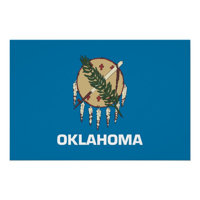 Patriotisches Poster mit der Flagge von Oklahoma (Vorderseite)