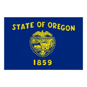 Patriotisches Poster mit der Flagge von Oregon