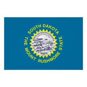 Patriotisches Poster mit der Flagge von South Dako