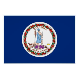 Patriotisches Poster mit der Flagge von Virginia