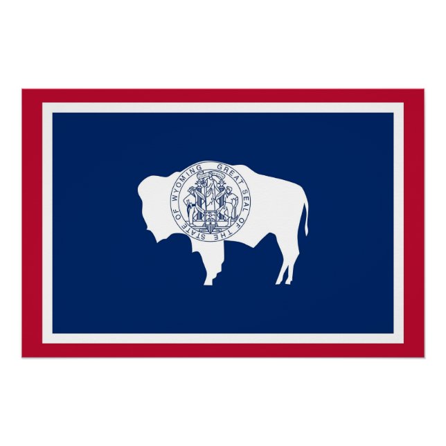 Patriotisches Poster mit der Flagge von Wyoming (Vorderseite)