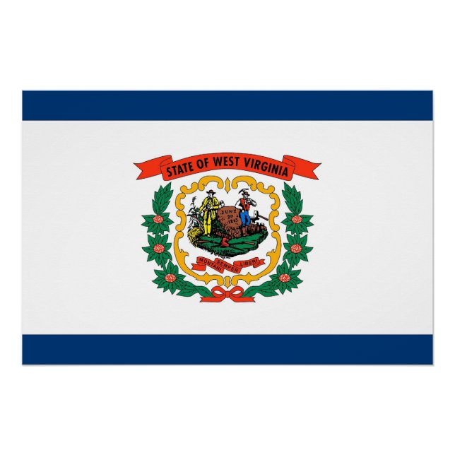 Patriotisches Poster mit Flag West Virginia (Vorderseite)