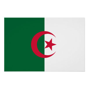 Patriotisches Poster mit Flagge Algeriens