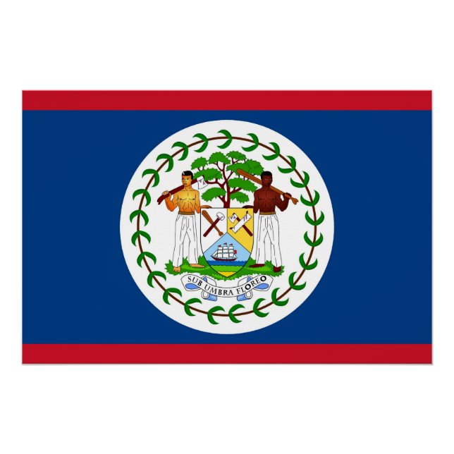 Patriotisches Poster mit Flagge von Belize (Vorderseite)