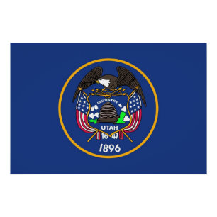 Patriotisches Poster mit Flagge von Utah