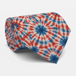 Patriotisches psychedelisches Tie-Dye-Muster Krawatte