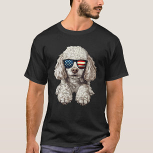 Patriotisches Pudel-Hund-USA-Flagge-4.-Juli-Shirt T-Shirt