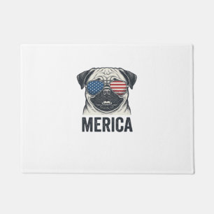 Patriotisches Pug Merica Vintage Gravur Shirt Desi Fußmatte