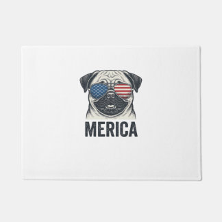 Patriotisches Pug Merica Vintage Gravur Shirt Desi Fußmatte