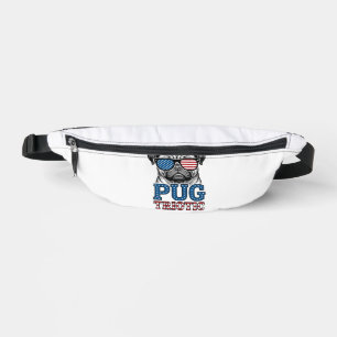 Patriotisches Pug Vintage-Stickerei-Shirt-Design_1 Bauchtasche