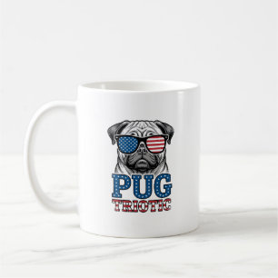 Patriotisches Pug Vintage-Stickerei-Shirt-Design_1 Kaffeetasse