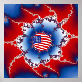 Patriotisches Red White & Blue American Flag Frakt Poster