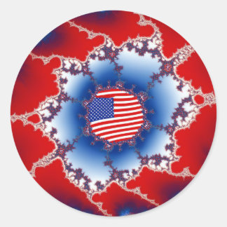 Patriotisches Red White & Blue American Flag Frakt Runder Aufkleber