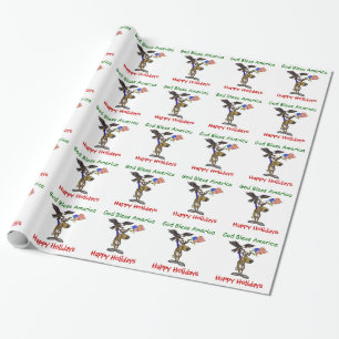 Patriotisches Ren-WeihnachtsPackpapier Geschenkpapier