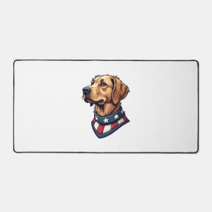 Patriotisches Retriever-Maskottchen Vintage-Hund-T Schreibtischunterlage