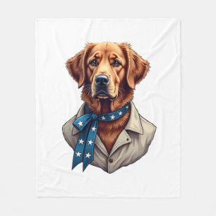 Patriotisches Retriever-Stolz Vintage-Hunde-Shirt Fleecedecke
