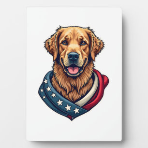 Patriotisches Retriever-Stolz Vintage-Hunde-Shirt  Fotoplatte