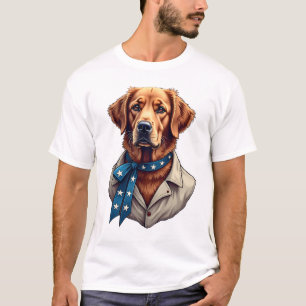 Patriotisches Retriever-Stolz Vintage-Hunde-Shirt T-Shirt