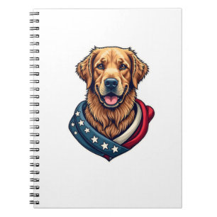 Patriotisches Retriever-Stolz Vintage-Hundeshirt 4 Notizblock