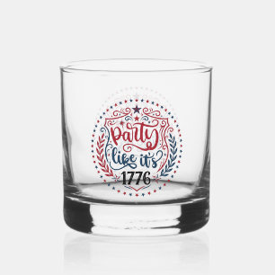 Patriotisches Retro-Feierdesign Whiskyglas