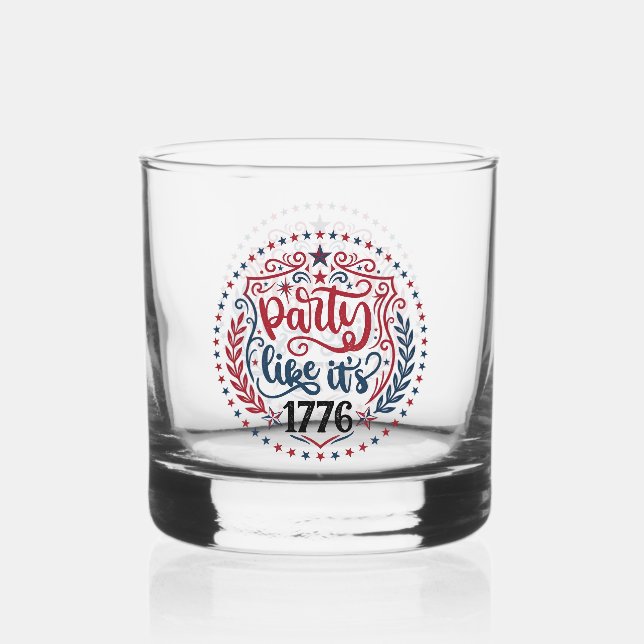 Patriotisches Retro-Feierdesign Whiskyglas (Vorderseite)