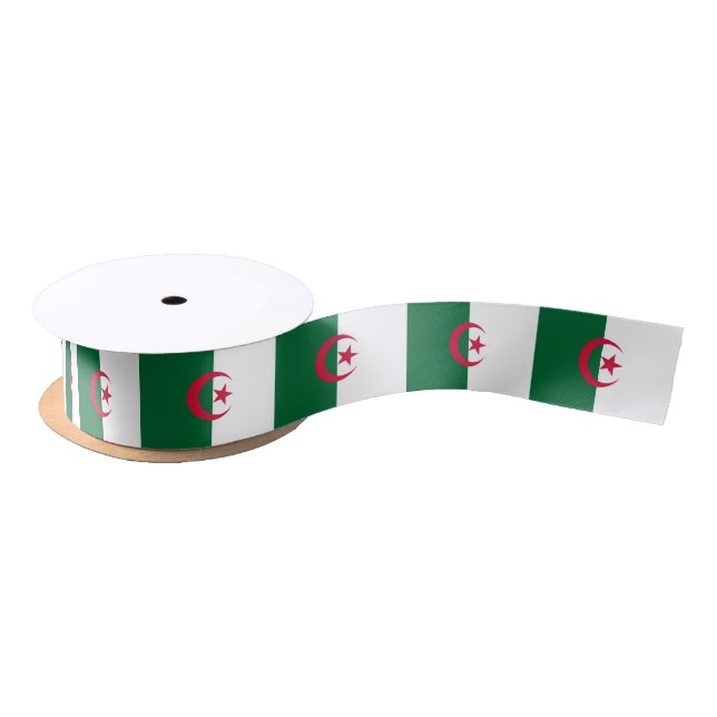 Patriotisches Ribbon mit Flagge Algeriens Satinband (Spule)