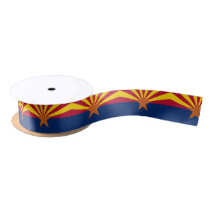 Patriotisches Ribbon mit Flagge von Arizona, USA. Satinband