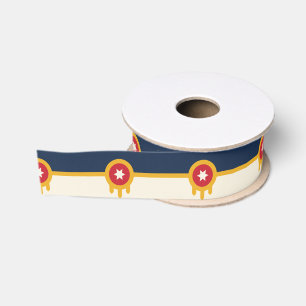 Patriotisches Ribbon mit Flagge von Tulsa Stadt Ripsband