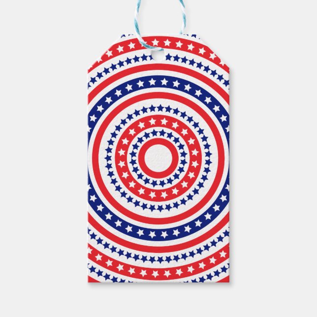 Patriotisches Ringmuster Geschenkanhänger (Vorderseite)