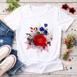 Patriotisches Rosenbouquet Tri-Blend Shirt