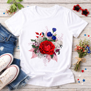 Patriotisches Rosenbouquet Tri-Blend Shirt