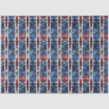 Patriotisches Rot Blau Bleiglas