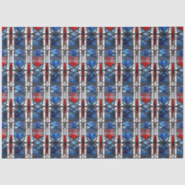 Patriotisches Rot Blau Bleiglas Seidenpapier
