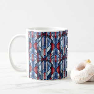 Patriotisches Rot-Blau-Buntglas Kaffeetasse