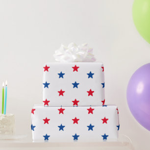 Patriotisches Rot-Blau-Sterne-Mustergeschenk Geschenkpapier